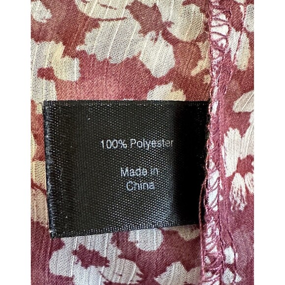 Lane Bryant Size 22/24 Floral Purple Sheer Blouse 3/4 Sleeves Boho Cottage - Picture 8 of 10